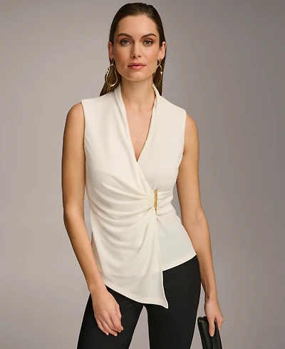 Donna Karan New York Women's Sleeveless V-Neck Top, Regular & Petite Sizes