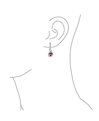 Bling Jewelry Cubic Zirconia Infinity Swirl Cz Accent Cz Red Heart Dangling Earrings Sterling Silver