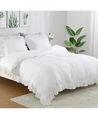 Soft Washed Microfiber Ruffle Duvet Cover Set