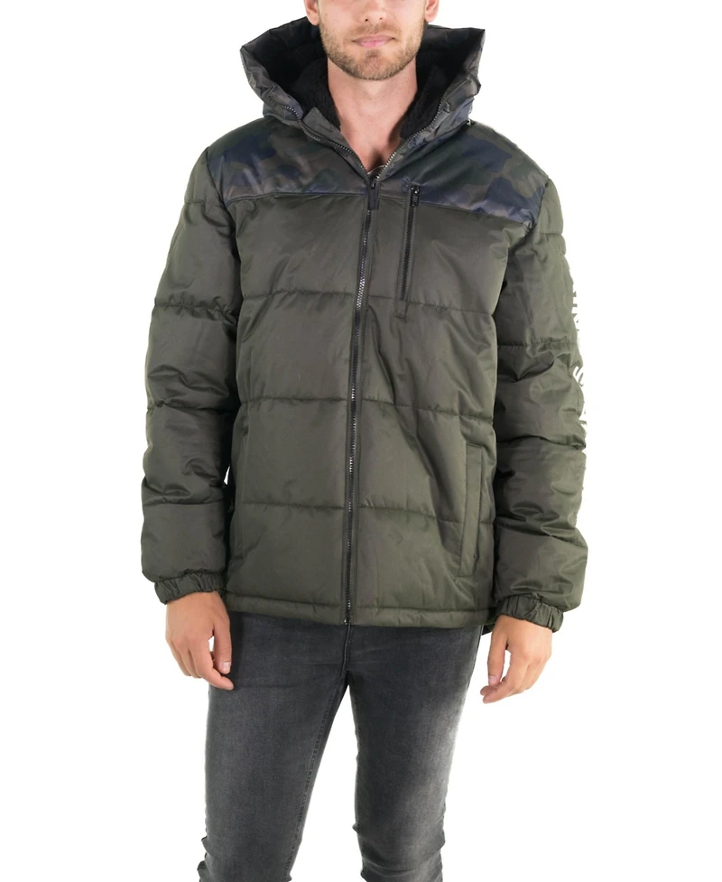 Men's Twill Block Puffer Jacket