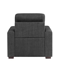 White Label Bonita 38" Chair with Pull-Out Ottoman