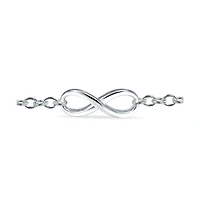 Bling Jewelry Delicate Minimalist Eternal Love Knot figure Eight Chain Infinity Bracelet Sterling Silver 7"