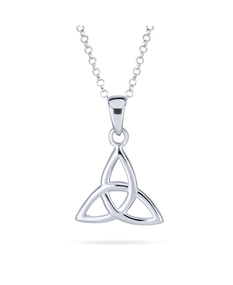 Bling Jewelry Small Celtic Love Knot Swirling Triquetra Trinity Viking Pendant Necklace For Women Sterling Silver