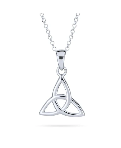 Bling Jewelry Small Celtic Love Knot Swirling Triquetra Trinity Viking Pendant Necklace For Women Sterling Silver