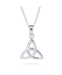 Bling Jewelry Small Celtic Love Knot Swirling Triquetra Trinity Viking Pendant Necklace For Women Sterling Silver