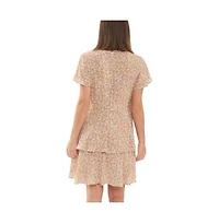 Ripe Maternity Brook Layered Tie Up Dress Nutmeg