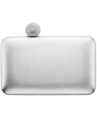 Nina Metallic Minaudiere Handbag with Crystal Clasp