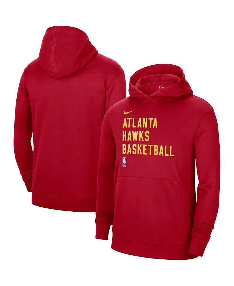 Men's and Women's Nike Red Atlanta Hawks 2023/24 Performance Spotlight On-Court Practice Pullover Hoodie