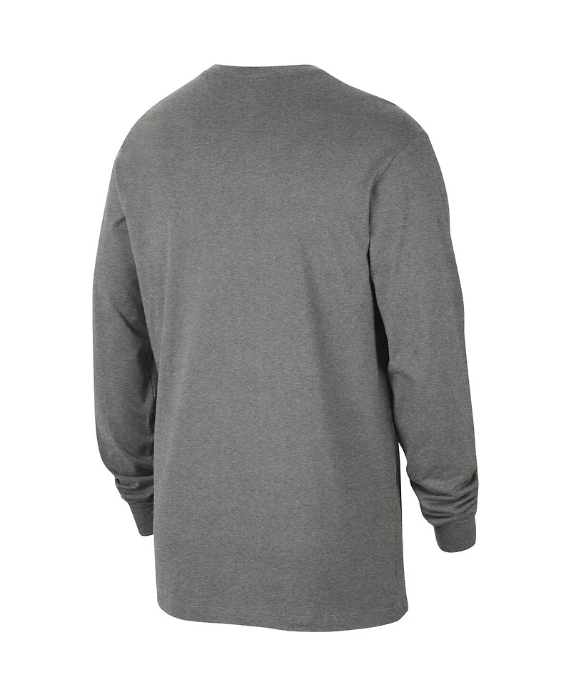 Men's Nike Heather Gray Oregon Ducks Fast Break Long Sleeve T-shirt
