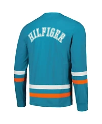 Men's Tommy Hilfiger Aqua, Orange Miami Dolphins Nolan Long Sleeve T-shirt