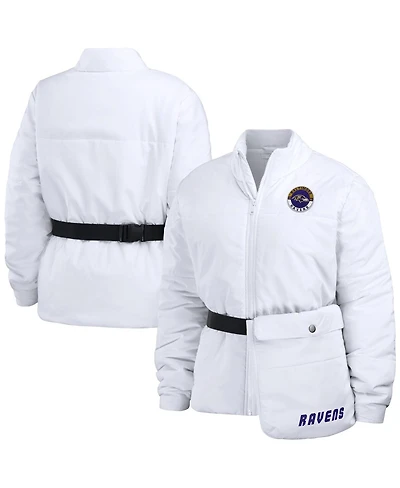 Women's Wear by Erin Andrews White Baltimore Ravens Packaway Full-Zip Puffer Jacket