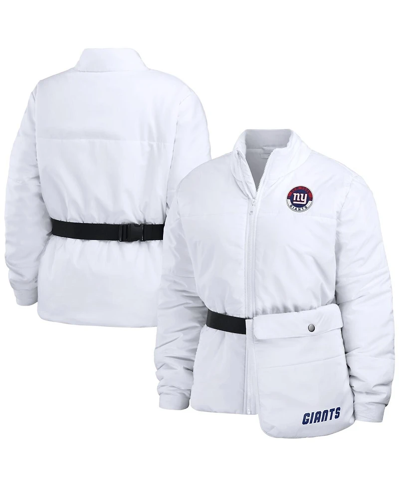Women's Wear by Erin Andrews White New York Giants Packaway Full-Zip Puffer Jacket