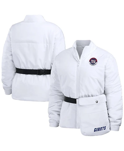 Women's Wear by Erin Andrews White New York Giants Packaway Full-Zip Puffer Jacket