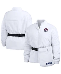 Women's Wear by Erin Andrews White New York Giants Packaway Full-Zip Puffer Jacket
