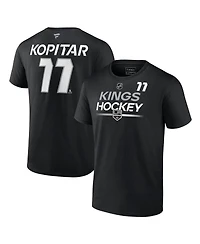 Men's Fanatics Anze Kopitar Black Los Angeles Kings Authentic Pro Prime Name and Number T-shirt