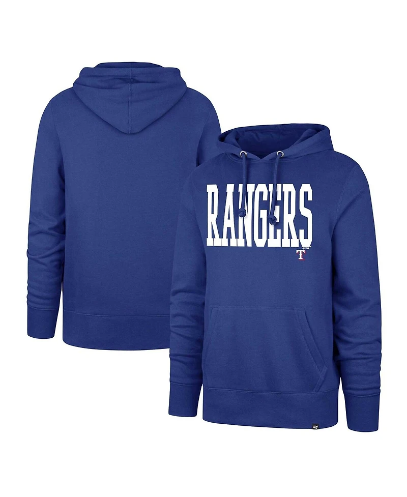 Men's '47 Brand Royal Texas Rangers Dime Headline Pullover Hoodie