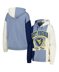 Women's Gameday Couture Navy West Virginia Mountaineers Hall of Fame Colorblock Pullover Hoodie