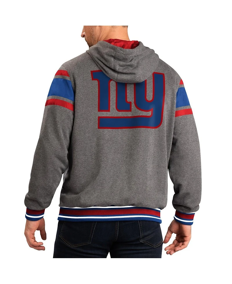 Men's G-iii Sports by Carl Banks Royal, Gray New York Giants Extreme Full Back Reversible Hoodie Full-Zip Jacket