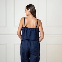 Hope & Henry Women's Sleeveless Faux Top Jumpsuit