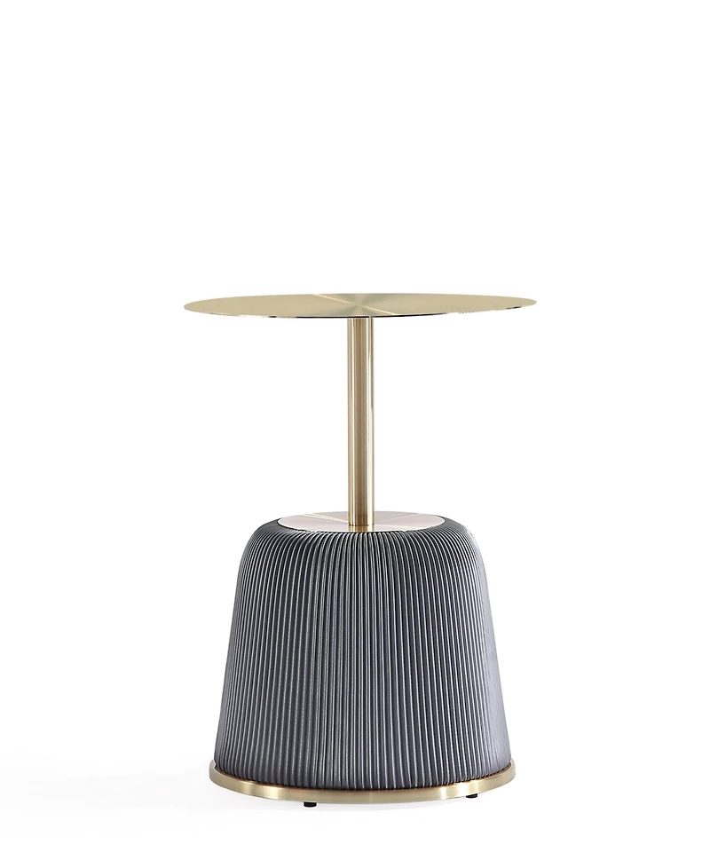 Manhattan Comfort Anderson 2-Piece Leatherette Upholstered End Table Set