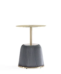 Manhattan Comfort Anderson 2-Piece Leatherette Upholstered End Table Set