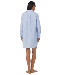 Lauren Ralph Women's Long-Sleeve Roll-Tab His Shirt Sleepshirt