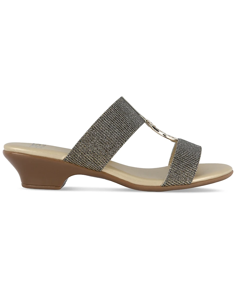 Jones New York Women's Eanna Ornamented Double Band Dress Sandals