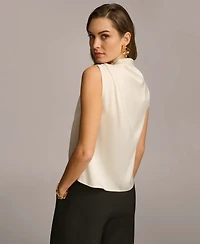 Donna Karan New York Women's Draped High Neck Sleeveless Top, Regular & Petite Sizes