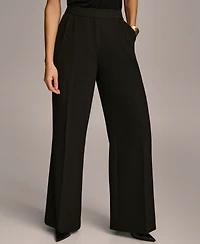 Donna Karan New York Women's Pleat Front Wide Leg Pants, Regular & Petite Sizes