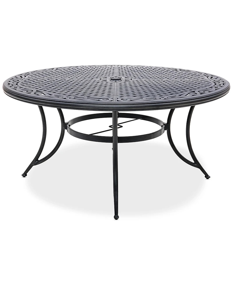 Wythburn Mix and Match 60" Round Cast Aluminum Outdoor Dining Table