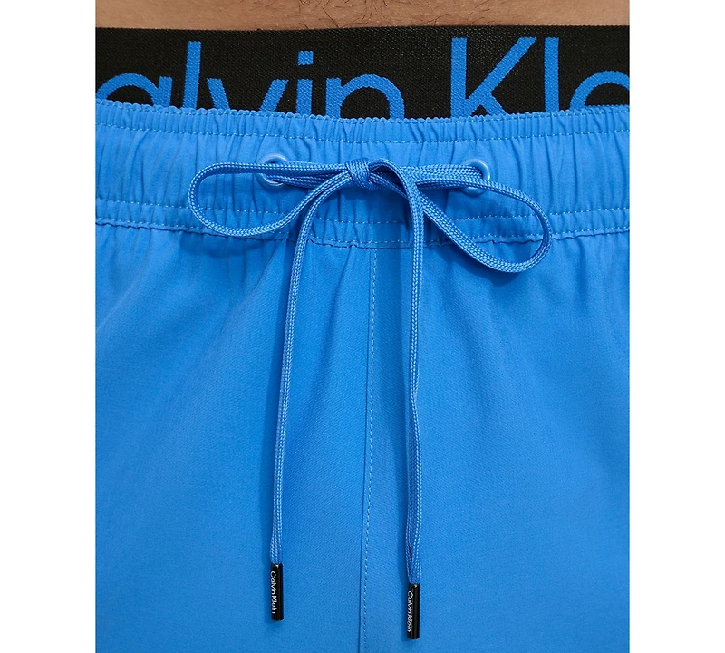Calvin Klein Men's Logo Elastic Waist Modern Euro 5" Volley Swim Trunks