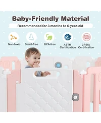 14 Panels Kids Safety Activity Play Center with Drawing Board