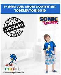 Sega Sonic the Hedgehog Boys Graphic T-Shirt and French Terry Shorts Set Toddler| Child