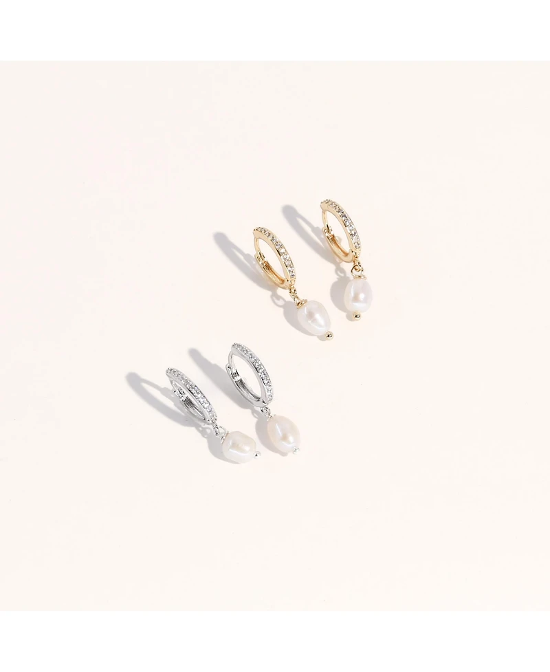 Gold & Silver Pearl Earrings Set - Layla & Lou Earrings Set