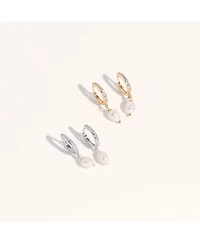 Gold & Silver Pearl Earrings Set - Layla & Lou Earrings Set