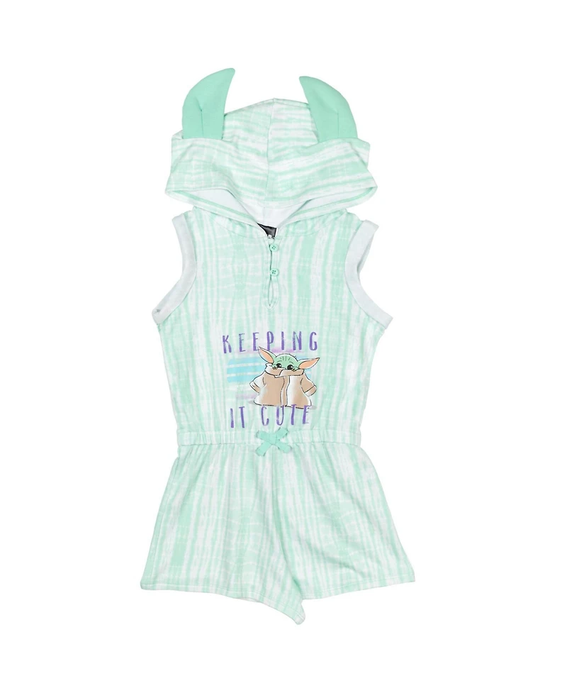 Star Wars Toddler Girls The Mandalorian Yoda French Terry Costume Sleeveless Romper