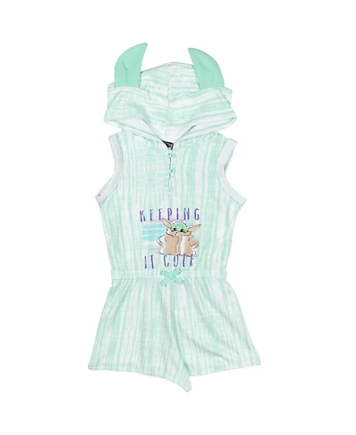 Star Wars Toddler Girls The Mandalorian Yoda French Terry Costume Sleeveless Romper