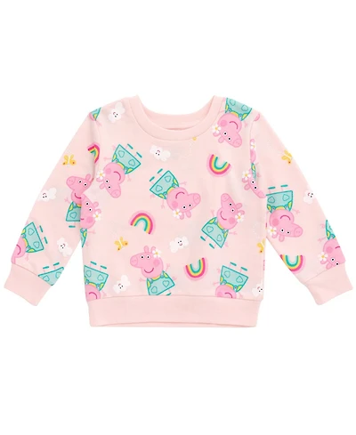 Peppa Pig Girls French Terry Sweatshirt Toddler |Child
