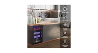 120 Can Beverage Fridge with Glass Door, Compact Drink Cooler for Home or Office