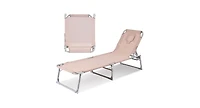 Patio Deck Adjustable Chaise Lounge Recliner Chair