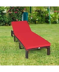 Outdoor Rattan Adjustable Cushioned Chaise