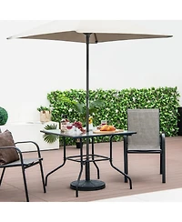 35 x 35 Inch Patio Dining Table with 1.5" Umbrella Hole (Umbrella Not Included)