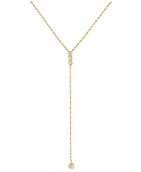 Ben Oni Gold-Tone Cubic Zirconia Bezel Lariat Necklace