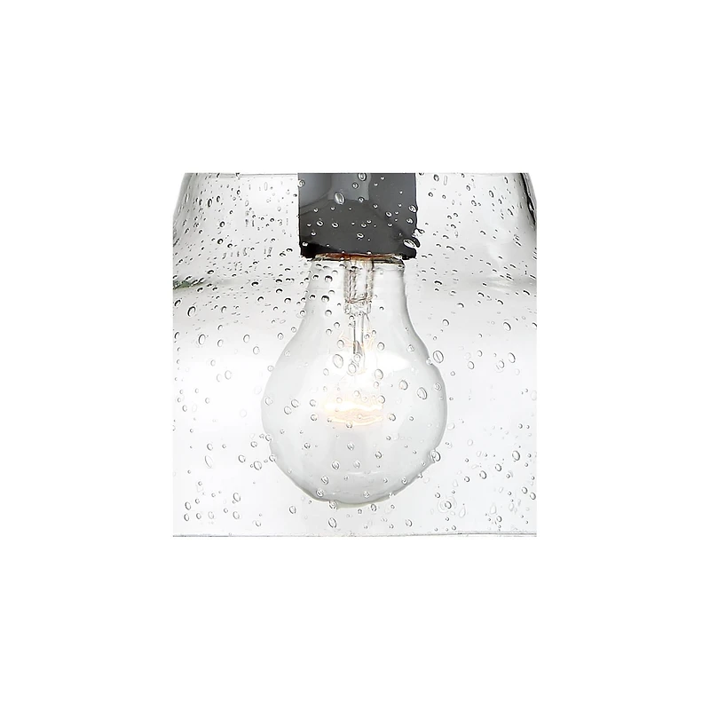 Nobel Modern Outdoor Wall Light Fixture Black Steel 10" Clear Seedy Glass Motion Sensor Dusk to Dawn for Exterior House Porch Patio Outside Deck Garag