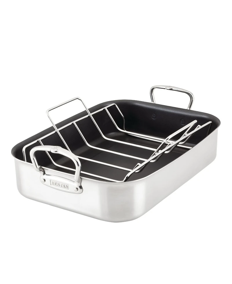 Hestan Provisions Classic Clad Nonstick Large Roaster with Rack
