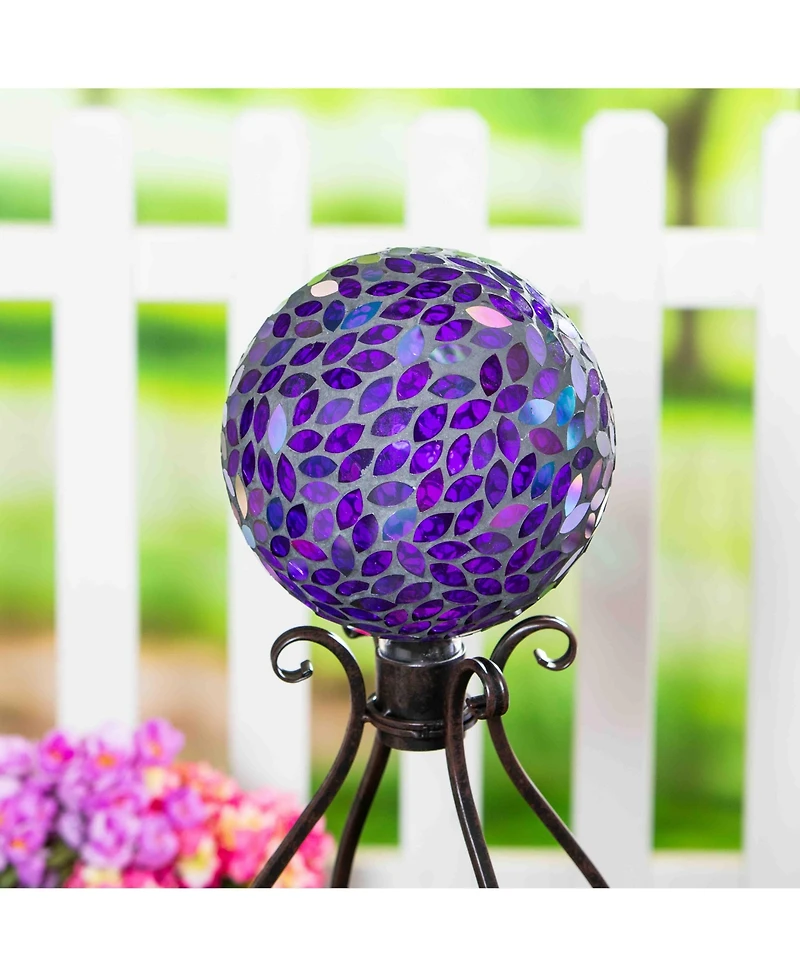 Evergreen Flower Petal Mosaic Gazing Ball