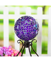 Evergreen Flower Petal Mosaic Gazing Ball