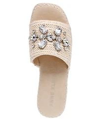 Anne Klein Women's Crystal Espadrille Wedge Sandals