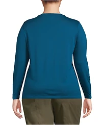 Lands' End Plus Relaxed Supima Cotton Long Sleeve Crew Neck T-Shirt