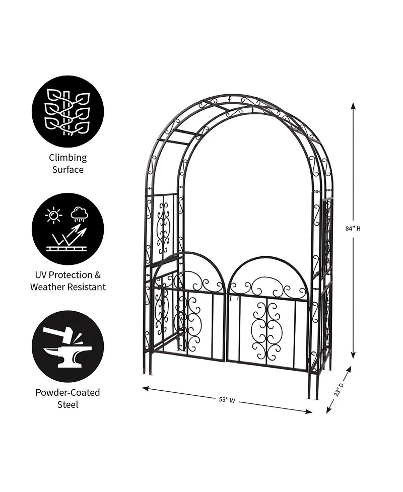Montebello Iron Garden Arbor with Gate